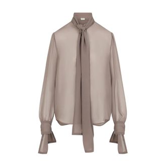 Saint Laurent Overhemden, Dames, Grijs, S, Shirt