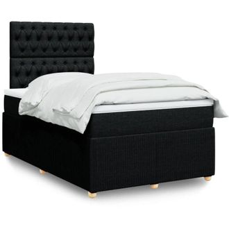 vidaXL Vidaxl - Cama Box Spring Con Colch&oacute;n Tela Negro 120x200 Cm