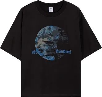 Won Hundred Houston Globe Printed Cotton T-shirt - Black - XL