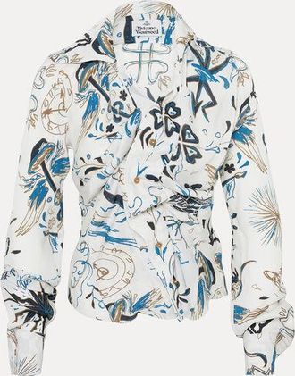 Vivienne Westwood Drunken Shirt Printed Marocain 38 Women