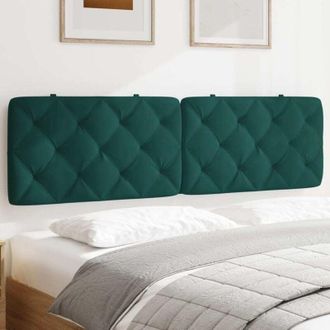 vidaXL Cuscino Testiera Verde Scuro 180 cm in Velluto - Vidaxl