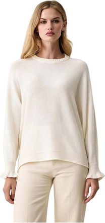 Twinset Gebreide trui met ronde hals - Dames - Truien - Beige - Maat: L Katoen