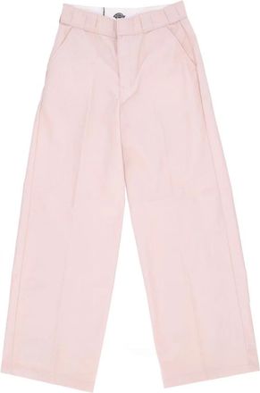 Dickies Gestructureerde Stof Lange Broek Peach Whip - Dames - Straight fit broeken - Roze - W32 - Katoen - Broeken