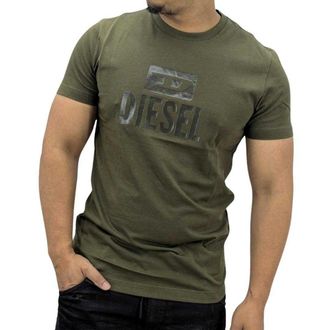 Diesel Heren Monotone Logo T-Shirt (Groen)