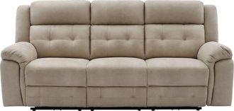 VENTE-UNIQUE.COM Sof&aacute; relax microfibra 3 plazas beige 223x97cm
