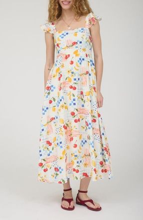 Blu Pepper Fruit Print Midi Dress in Off White Multi at Nordstrom, Size Medium