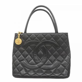 Chanel Black Grained Calfskin Tote Bag (Pre-Owned)