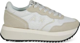 Sun 68 Big Ally Flower sneakers - women - Fabric/Calf Suede/Fabric/Rubber - 38 - Neutrals
