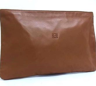 Loewe Brown Nappa Leather Clutch Bag (Pre-Owned)