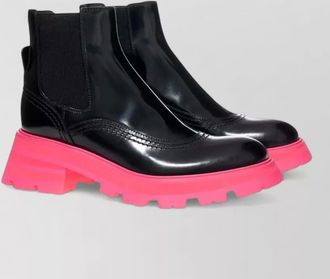 Alexander McQueen leather platform chelsea boots