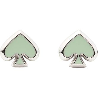 Kate Spade New York enamel spade stud earrings in Green/Silver at Nordstrom
