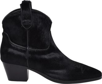 Max Mara Schoenen, Dames, Zwart, 38 EU, Leer, Atri Texanino