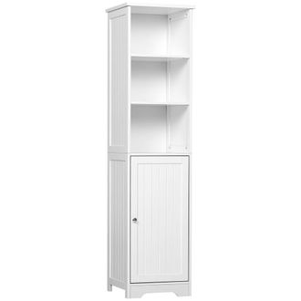 Kleankin Armario alto de ba&ntilde;o 40x38x160cm blanco