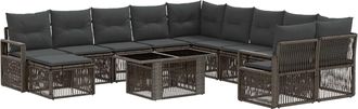 vidaXL Conjunto De Sof&aacute;s De Jard&iacute;n 12 Uds. Gris Y Gris Oscuro Vidaxl
