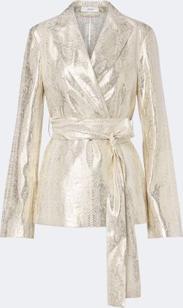 Joseph Ashner snake-print silk-blend lam&eacute; blazer