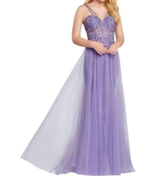 Mon Cheri Sweetheart Neckline A-Line Gown In Lavender