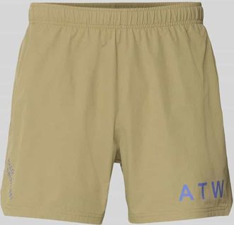 Halo Shorts mit elastischem Bund und Label-Print in Oliv, Gr&ouml;&szlig;e XXL