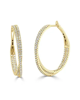 Sabrina Designs 14K 1.18 Ct. Tw. Diamond Criss-Cross Hoops