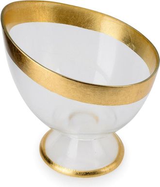 Alice Pazkus 6.75In Footed Candy Bowl With Gold Decoration