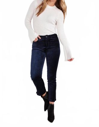 Paige Cindy Velvet Trousers In Deep Navy