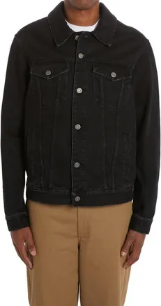 Golden Goose Logo Patch Denim Jacket in Black at Nordstrom, Size 52
