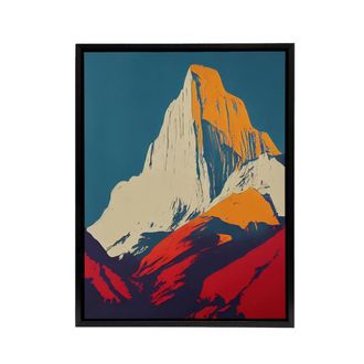 Artery8 El Capitan Rock Yosemite Pop Art Framed Canvas Wall Art Print | Size: W24 x H32