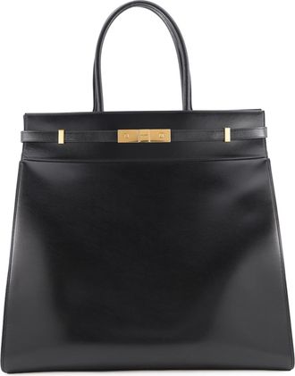 Saint Laurent Black Leather Handbag Tote Bag (Pre-Owned)