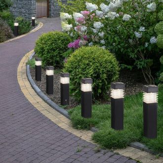 Globo Lighting Luci plug-in, luci solari, lampade da terra, luci da esterno, lampade da giardino, batteria ricaricabile IP44, finitura grigio satinato, led 0,06