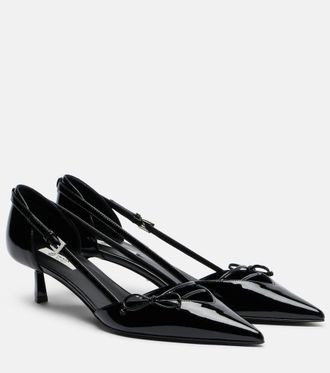 Prada Bow-detail patent leather pumps
