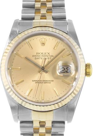 Rolex Pre-owned Rolex Datejust 36 Automatic Chronometer Champagne Dial Mens Watch 16233 CSJ