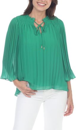 Rain + Rose Pleated Top in Green at Nordstrom Rack, Size Small