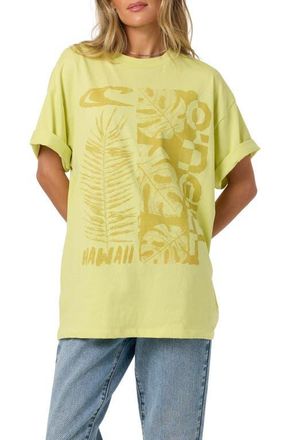 O'Neill Monstera Hawaii Oversized Graphic Tee in Celery at Nordstrom, Size Xx-Large