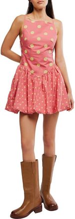 Free People Misty Polka Dot Bubble Hem Minidress in Red Combo at Nordstrom, Size X-Small