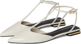 Schutz Allure T Flat Womens Dress Flat Shoes Sugar White : 10.5 M, Leather
