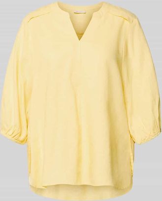 Freequent Bluse aus Leinen-Mix mit verl&auml;ngertem R&uuml;cken Modell Lava in GELB, Gr&ouml;&szlig;e XXL