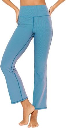 Spiritual Gangster Auralight Ribbed Slim Flare Leggings in Blue Lagoon at Nordstrom, Size X-Small