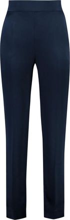 Max Mara Broeken, Dames, Blauw, M, Deserto straight-leg broek met splitten