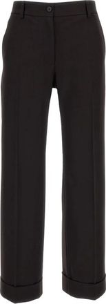 Alberto Biani Tailored Wool Broeken - Dames - Wijde Broeken - Bruin - M - Wol - Broeken