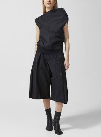 sacai Womens Cropped wide-leg wool pant