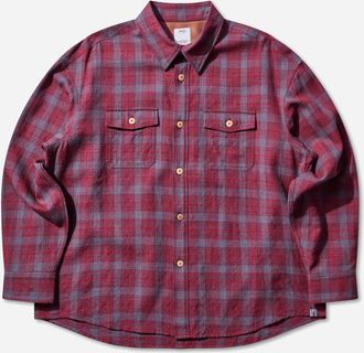 Visvim Men s Lumber Check Longsleeve Shirt Red
