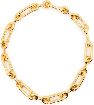 Charlotte Chesnais Binary chain-link necklace - unisex - Gold Plated Sterling Silver - One Size