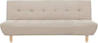 Beliani Beliani - Modern Sofa Bed 3 Seater Reclining Backrest Beige Fabric Living Room Alsten