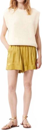 FRNCH Noelle Italian Pocket Shorts In Olive