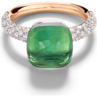 POMELLATO 18K Gold Nudo Ring in Prasiolite/Green Agate at Nordstrom, Size 6.75