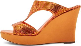 Rene Caovilla Sandali con strass 100mm - Arancione