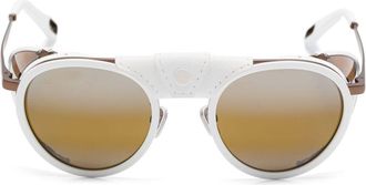 Vuarnet Glacier 01 sunglasses - men - Calf Leather/Acetate/Titanium - 52 - White