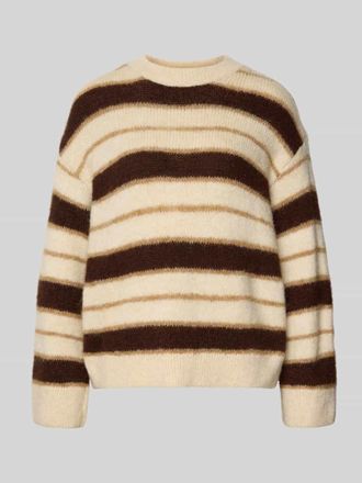 Mango Strickpullover mit gerippten Abschl&uuml;ssen in Beige, Gr&ouml;&szlig;e XL