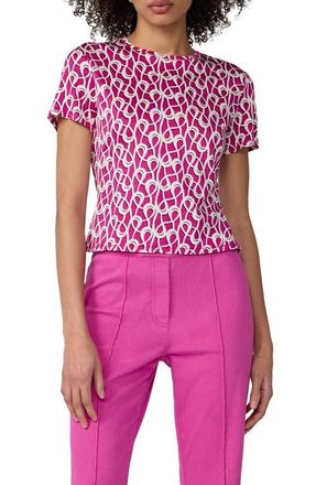 Diane Von F&uuml;rstenberg Perfect Short Sleeve Top in Loops Gossip Pink at Nordstrom, Size X-Small