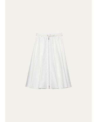 Prada Belted A-Line Midi Skirt