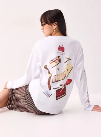 Damson Madder Womens Whats In My Bag printed T-shirt